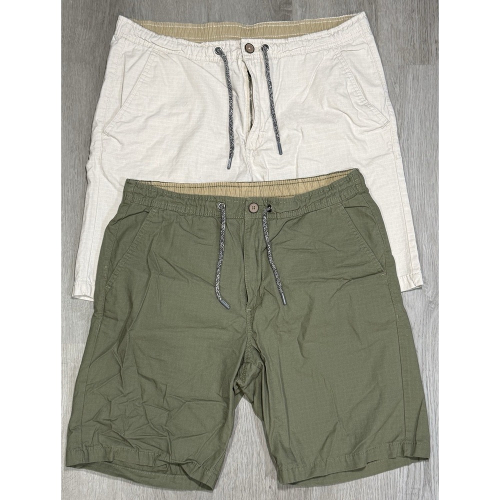 Havana Jim Drawstring Shorts Mens 34 Green Khaki Beach Resort Preppy Lot Of 2